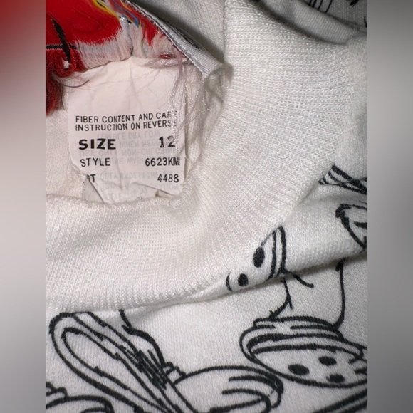 Toon Tops Disneys Roger Rabbit 1987 Vintage Single Stitch White Shirt Size 12 - Picture 5 of 6